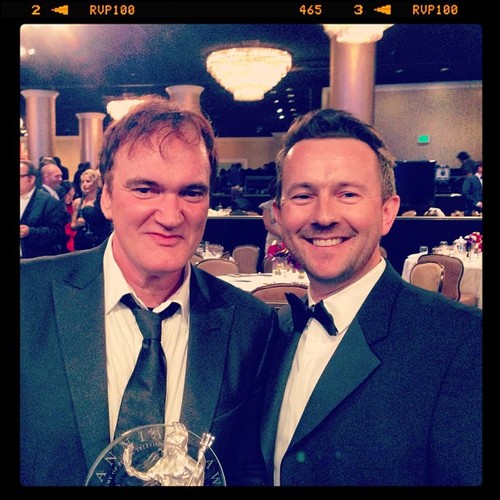 Stewart with film director Quentin Tarantino