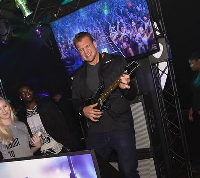 Gronk playing the new Guitar Hero last month