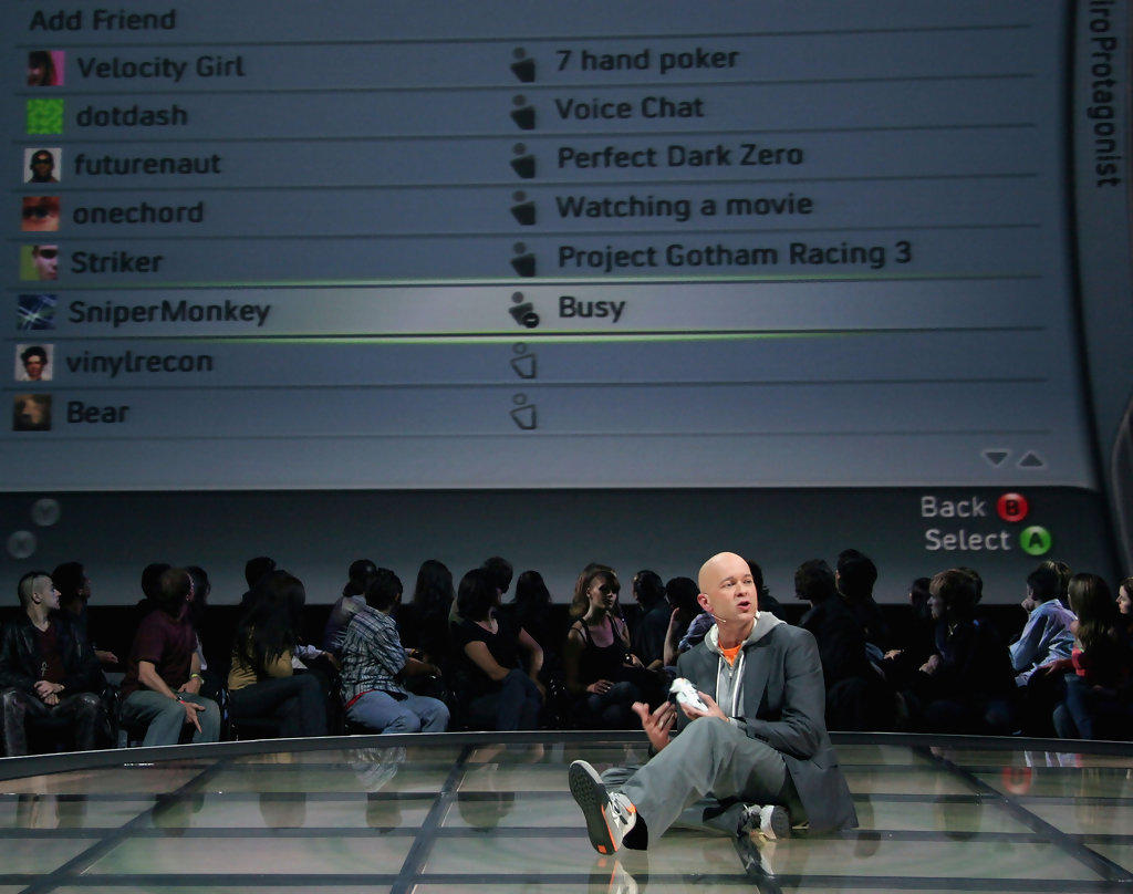 J Allard during an Xbox 360 presentation at E3 2005