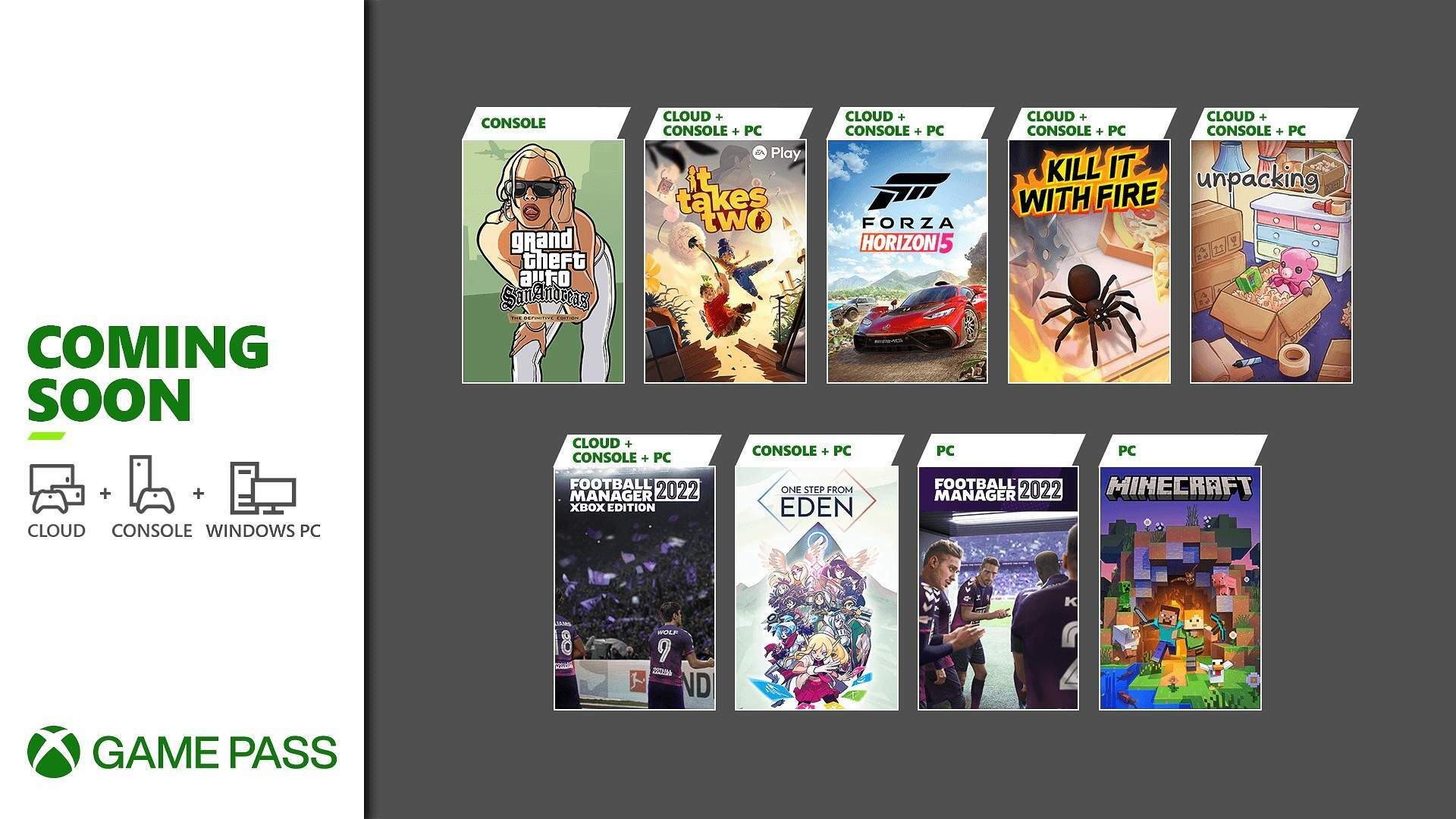 gat Onderbreking Het begin Xbox Game Pass For November 2021 Includes GTA San Andreas, Forza Horizon 5,  Minecraft, And More - GameSpot