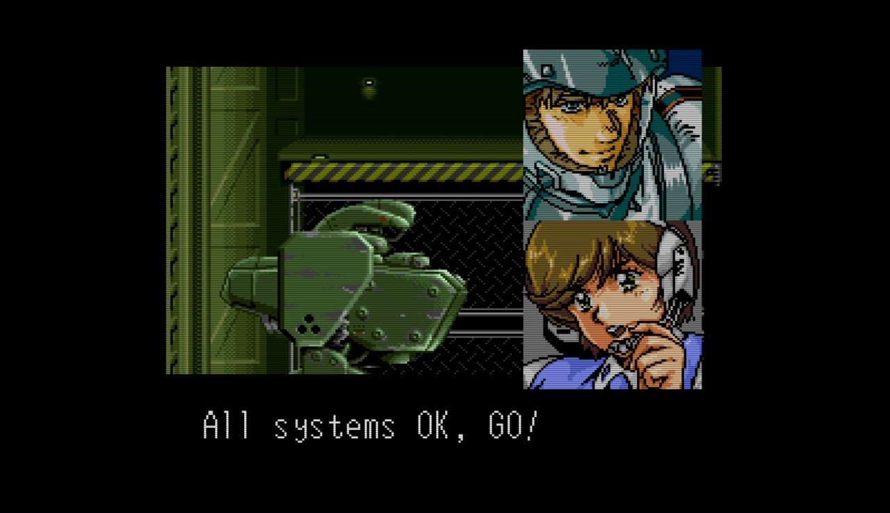 The Super Nt's scanlines work best at 720p, as seen in this screenshot of Konami's Cybernator.