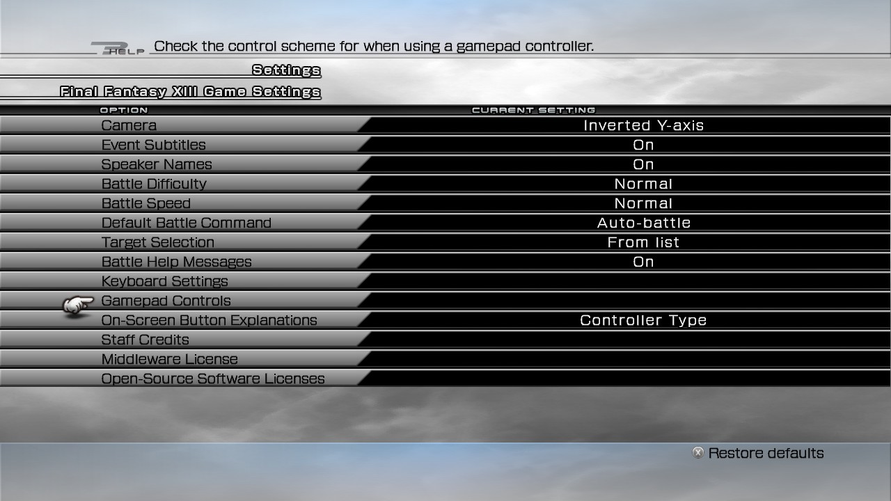 The extent of Final Fantasy XIII's PC options