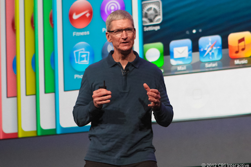 Pictured: Apple chief executive Tim Cook 