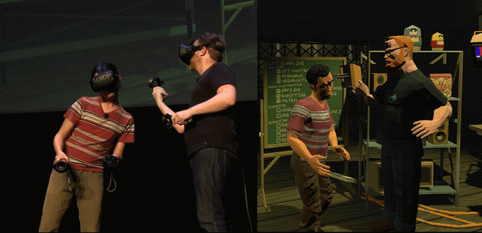 FOO Show host Will Smith (right) cleans Brendon Chung's ear, simultaneously on set, and in Quadrilateral Cowboy.