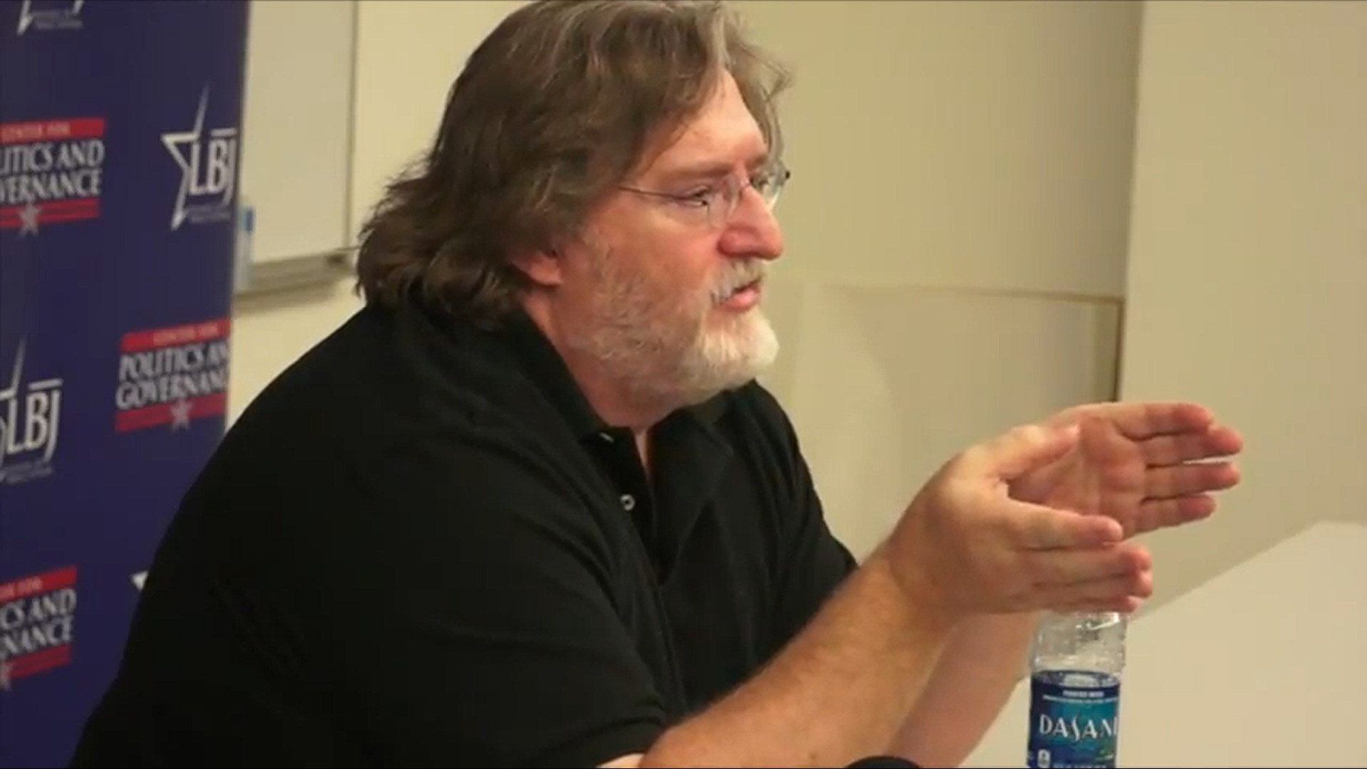 Gabe newell from valve software in his natural habitat on Craiyon