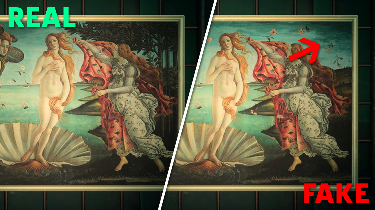 The real moving painting vs. the fake one.