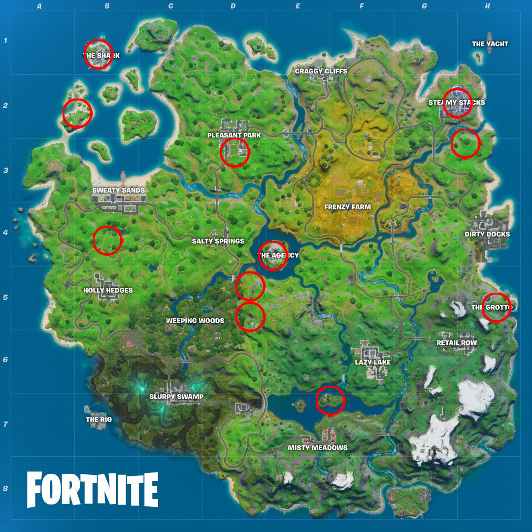 Fortnite Secret Passage locations map