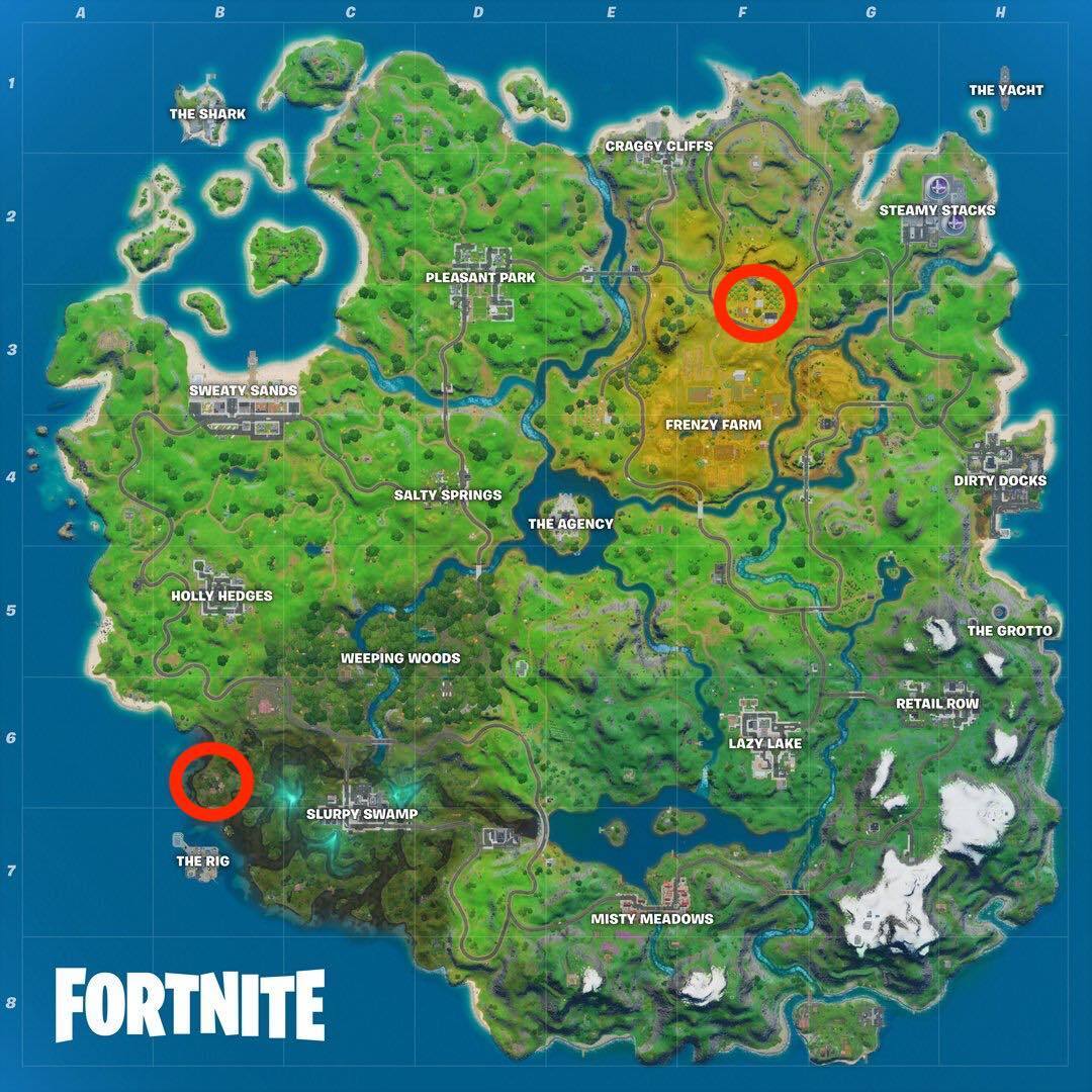 Shanty Town and The Orchard locations map