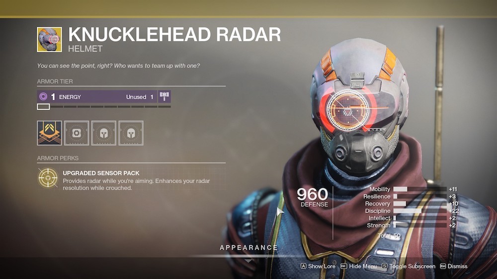 Knucklehead Radar is a great PvP Exotic if you like knowing more than your opponents and using that information to outsmart them.