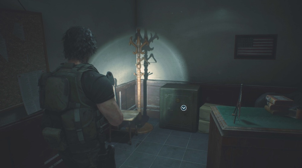 The safe in the RPD's West Office opens with the same code used in Resident Evil 2 Remake, and contains the same reward: a Hip Pouch to expand your inventory.