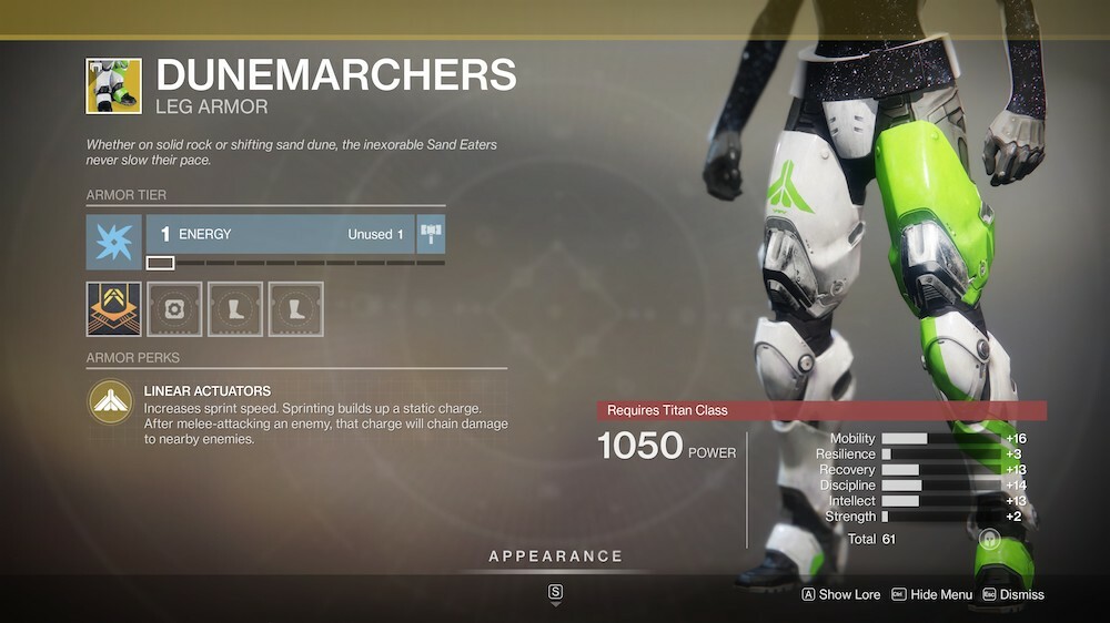 The static electricity built up by sprinting with Dunemarchers can spell doom for nearby enemies when you land a melee strike--even Guardians in the Crucible.