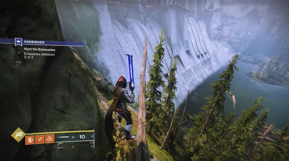 When you get outside, kill the Taken sniper, jump to the platform where it was standing, and then look down to the right for a flat tree. Hop to that next.