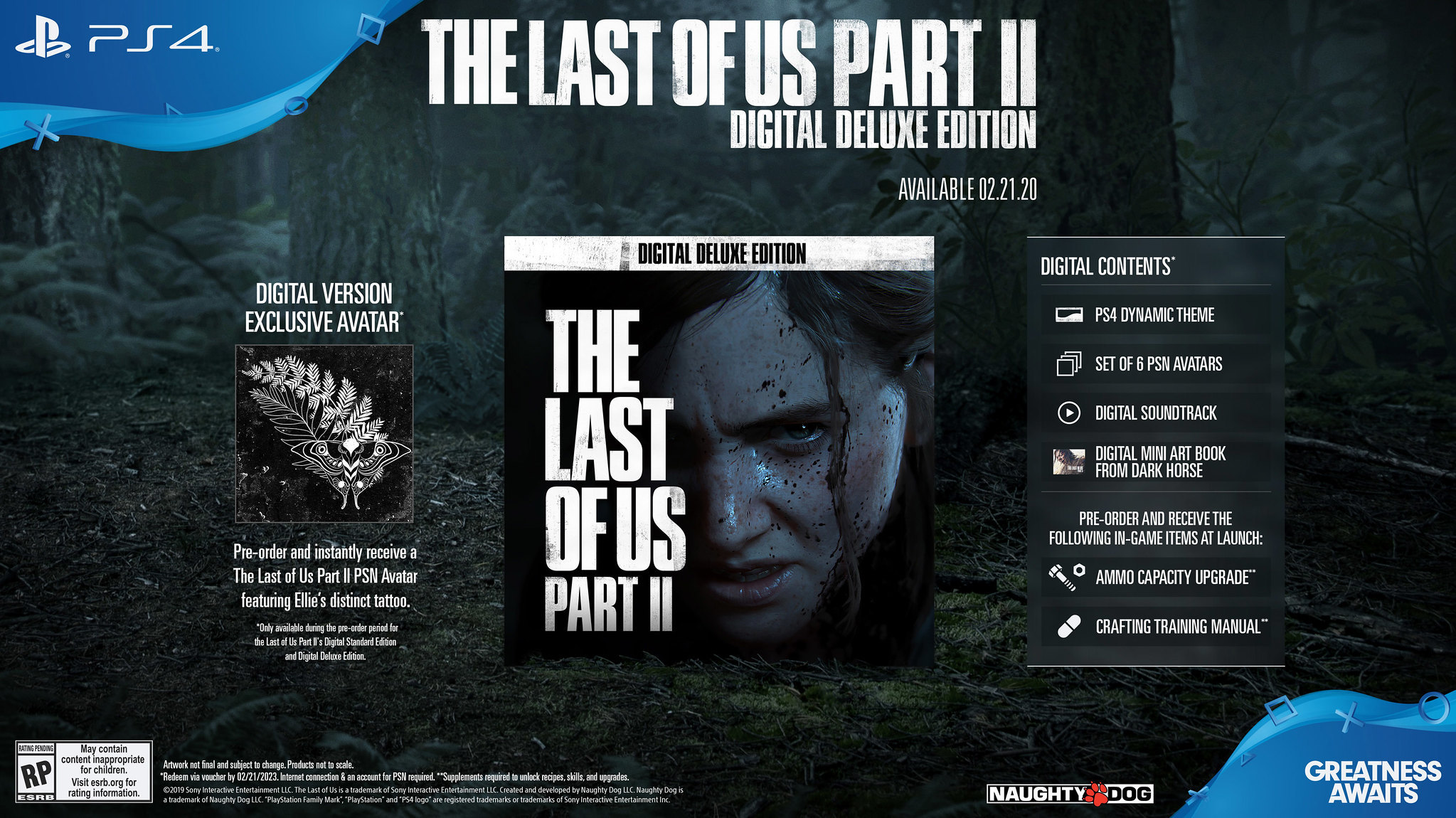 The Last of Us Part II 2 Ellie Edition Game Steelbook + Artbook + Thank You  Note