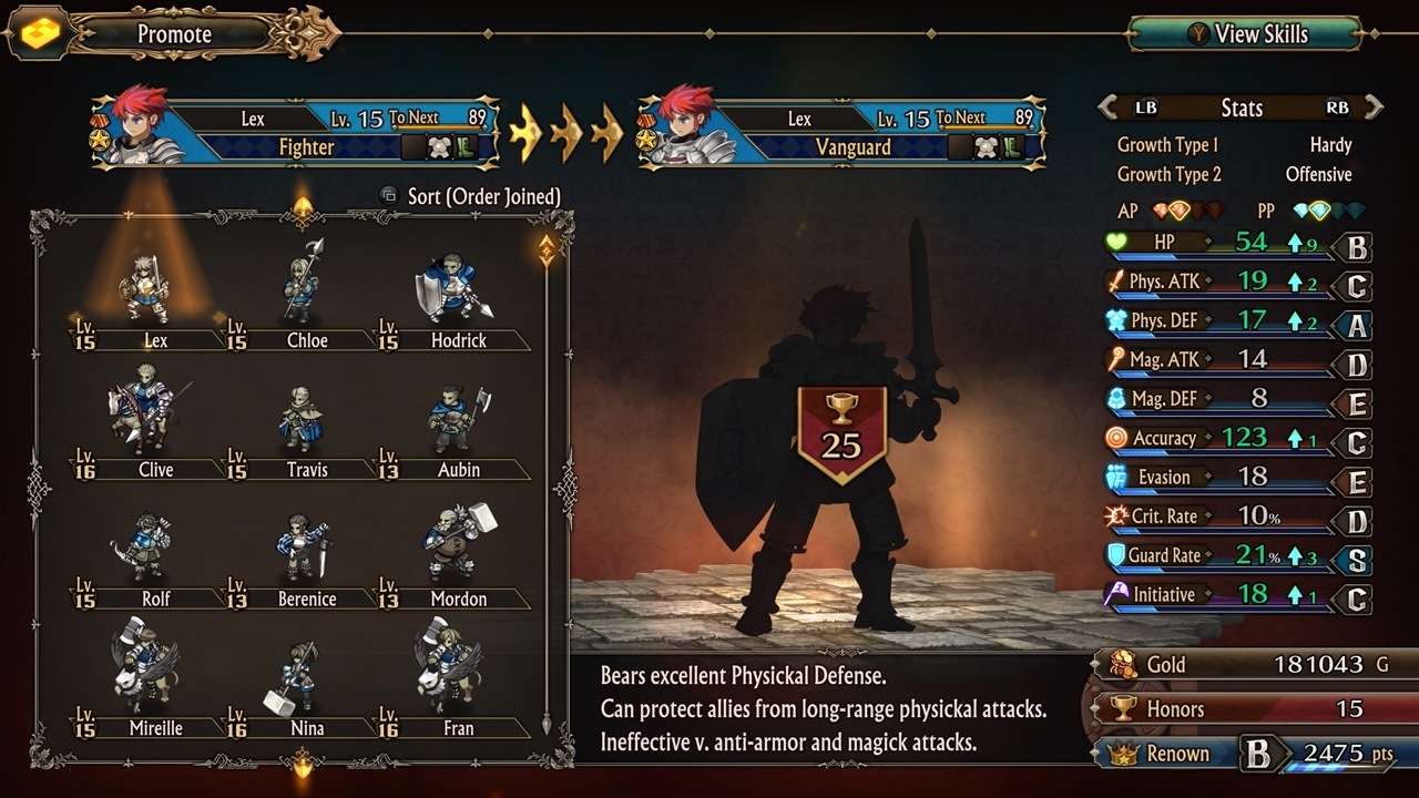 Upgrading your units to advanced classes is one of the benefits of increasing your renown rank.