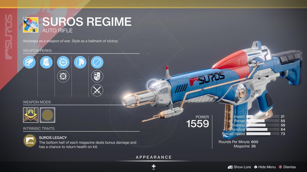 Suros Regime is a classic that can hit enemies hard and keep you patched up
