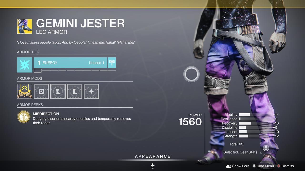 Gemini Jester is perfect for the sneaky Hunter on the go
