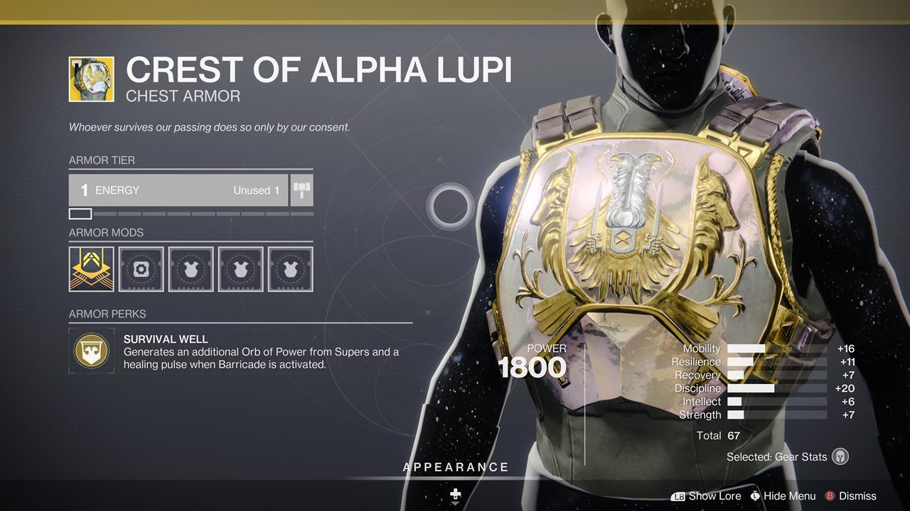 Crest of Alpha Lupi