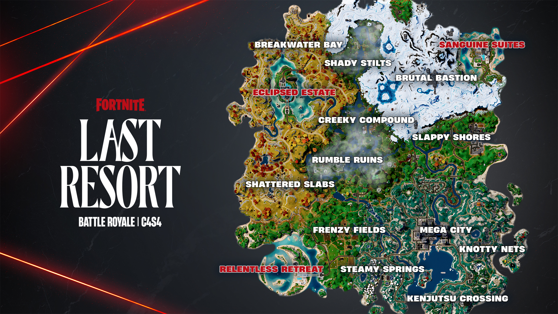 Chapter 4 Fortnite Map Fortnite Map Changes In Chapter 4 Season 4 - GameSpot