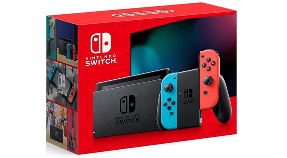 Nintendo Switch with Red and Blue Joycon