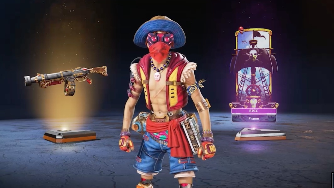 Octane's One Piece-themed skin, with matching EVA-8 shotgun and banner frame.