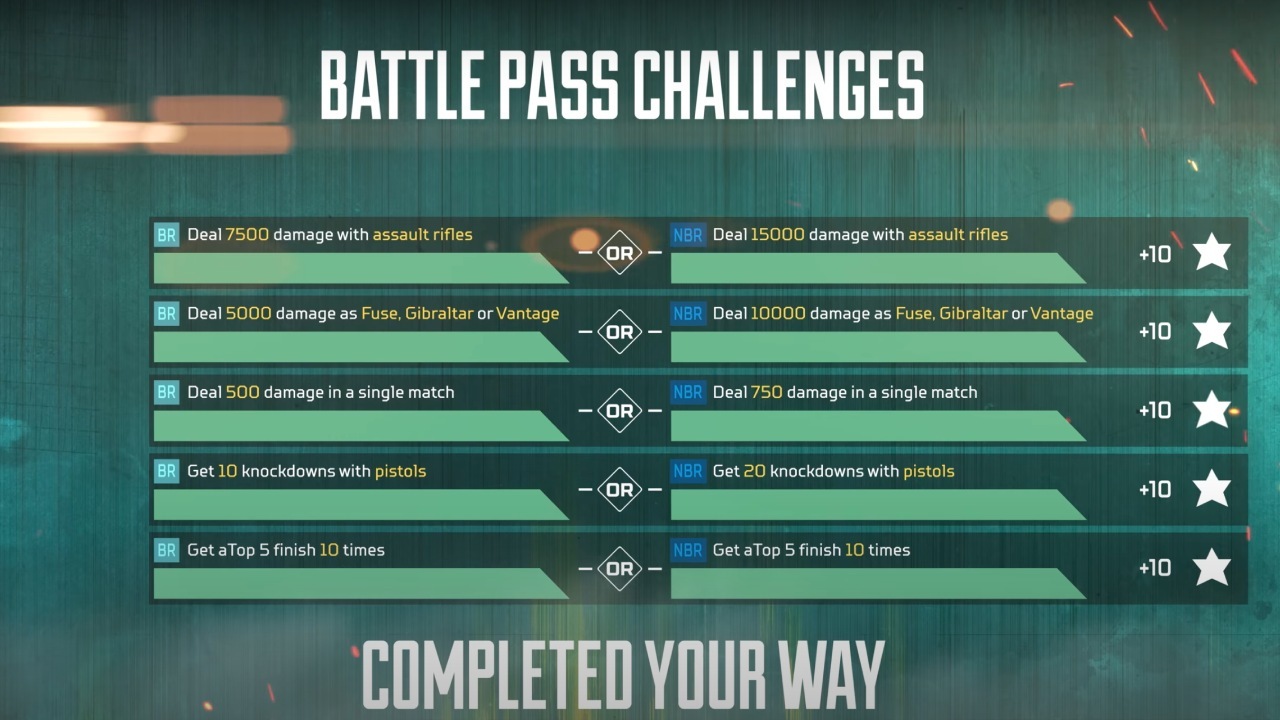 Season 14's battle pass allows players to choose which mode they wish to complete challenges.