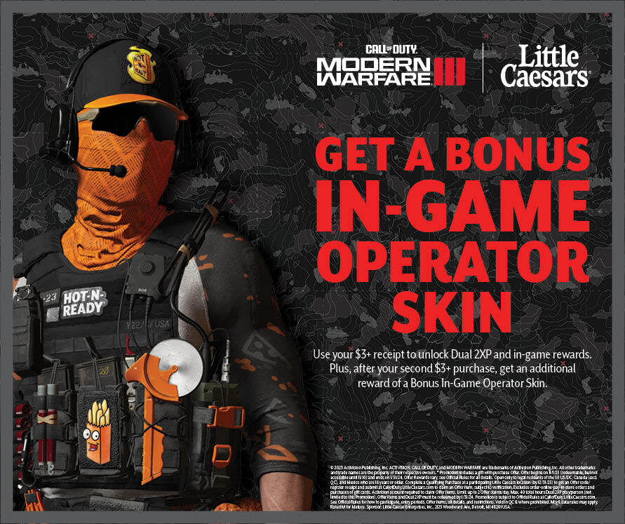 Little Caesars und Call of Duty arbeiten erneut zusammen, um spezielle In-Game-Belohnungen wie diesen Operator zu erhalten.