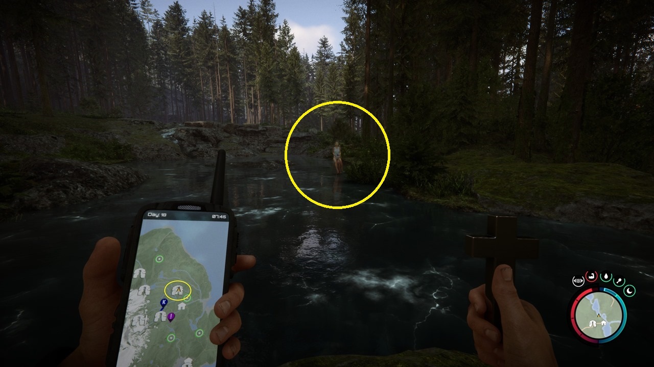Virginia can also appear in the Riverlands area of the map where you can pick up the Stun Baton.