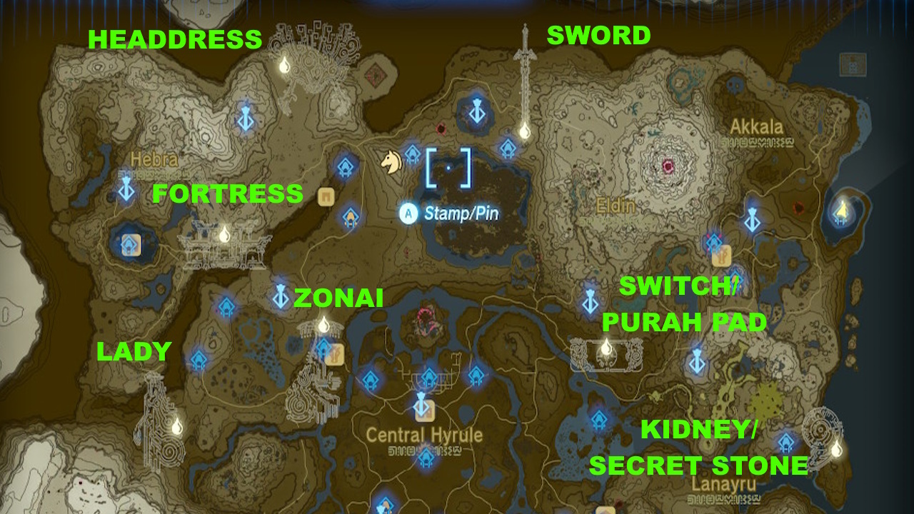 Zelda: Tears Of The Kingdom: All geoglyph & dragon's tears