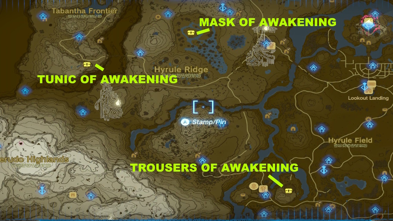 Awakening Set Item Location Map
