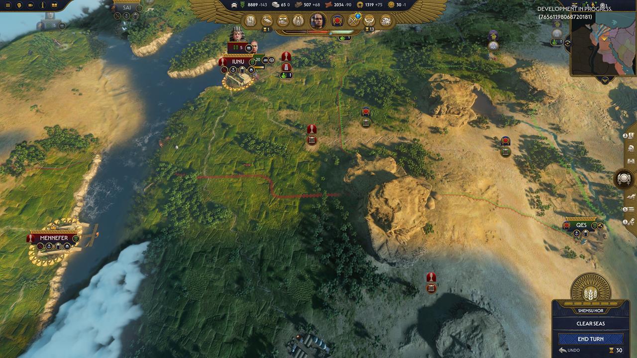 Total War: Pharaoh's campaign map is visually captivating, with landscapes that change with each season.
