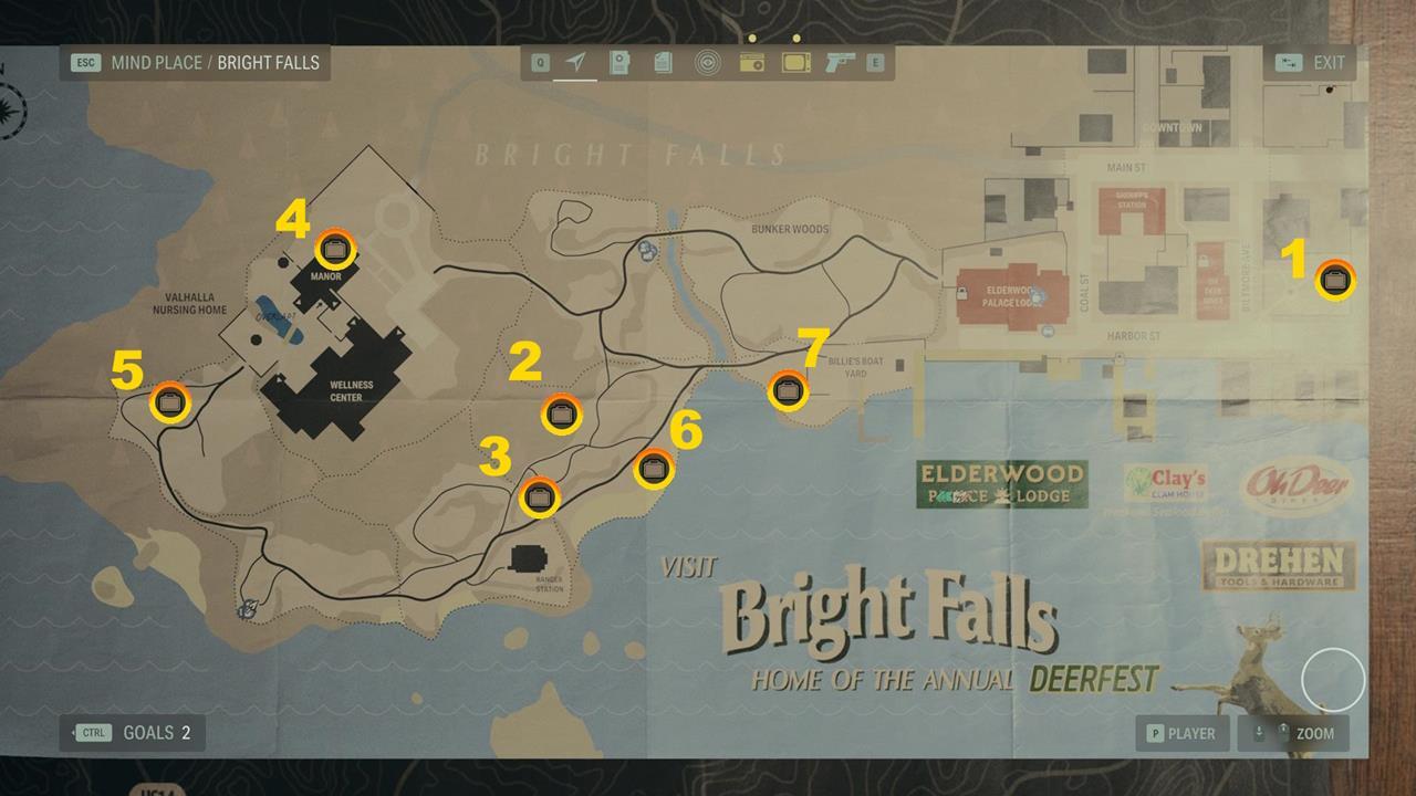 The Alex Casey Lunchbox locations in Bright Falls 