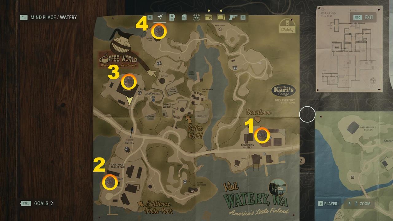Un mapa que muestra las cabezas de ciervo en Watery.
