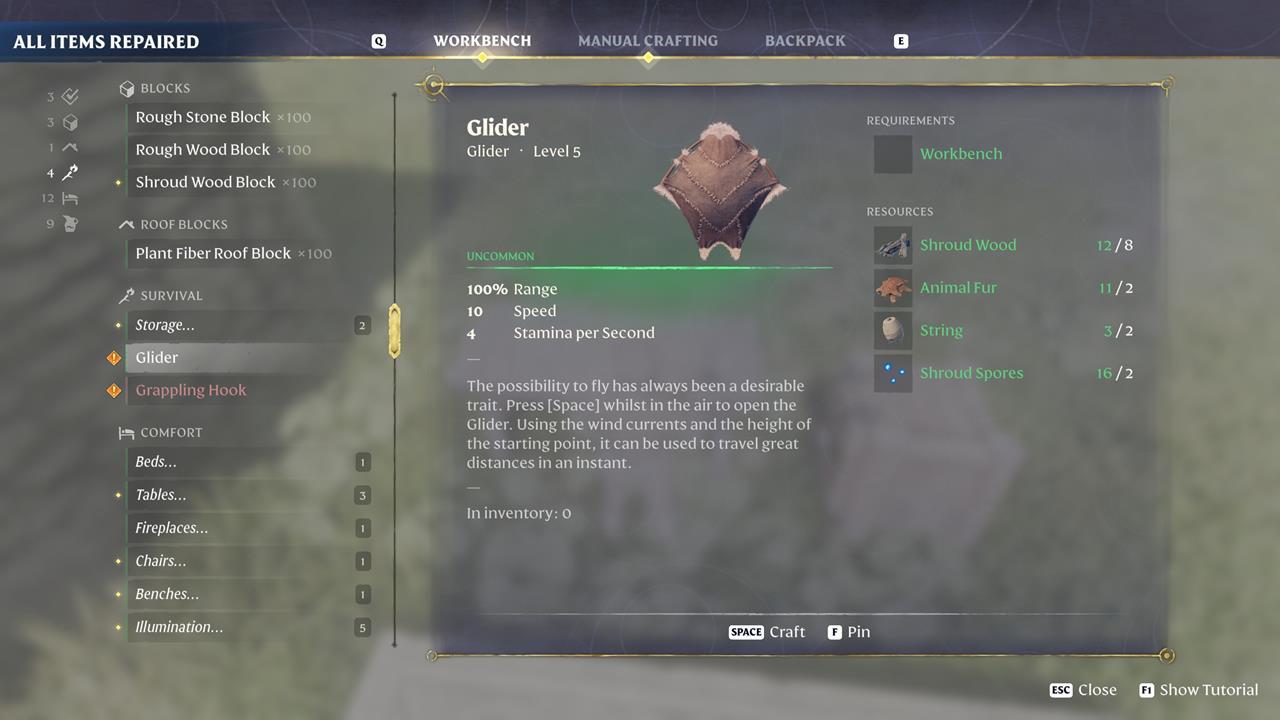 Crafting & Using a Glider in Enshrouded: Expert Tips 4