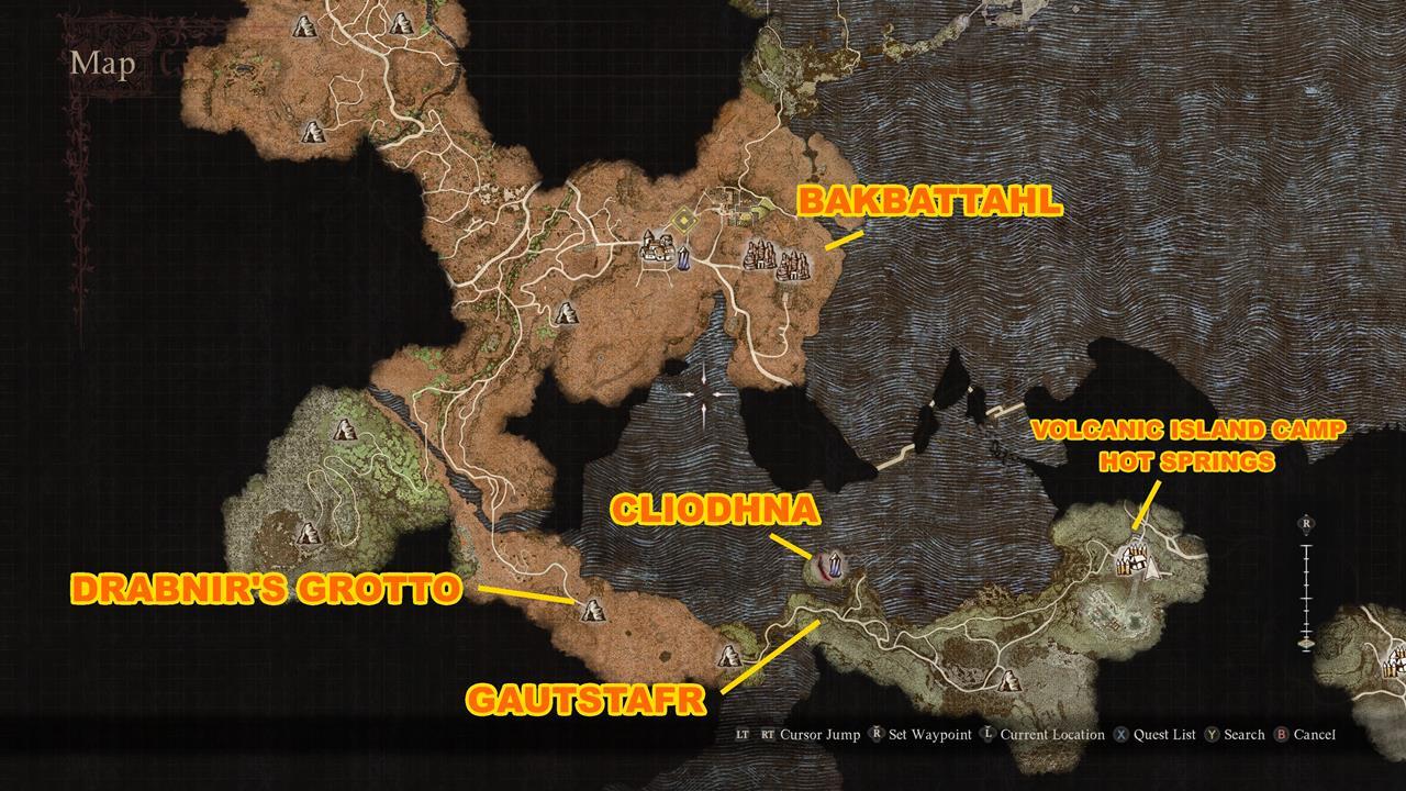 نقشه ای که نشان می دهد اگر می خواهید کلاس Magick-Archer را باز کنید، سفر شما را به کجا خواهد برد.
