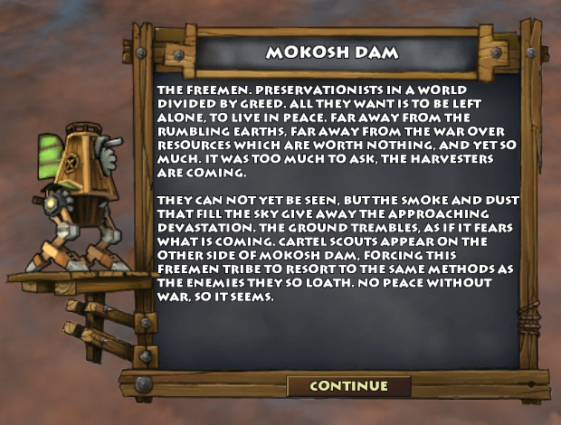 Passages of text which is not gameplay-related are the player’s most substantial reward for completing campaign scenarios.
