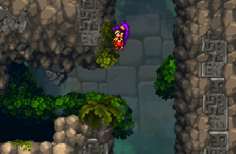 This out-of-the-way area can be accessed after the player learns how to utilize the air-control of Shantae’s falls.