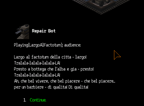 There are people who really like the “Largo Al Factotum” song. This game does not have any voice-overs however.