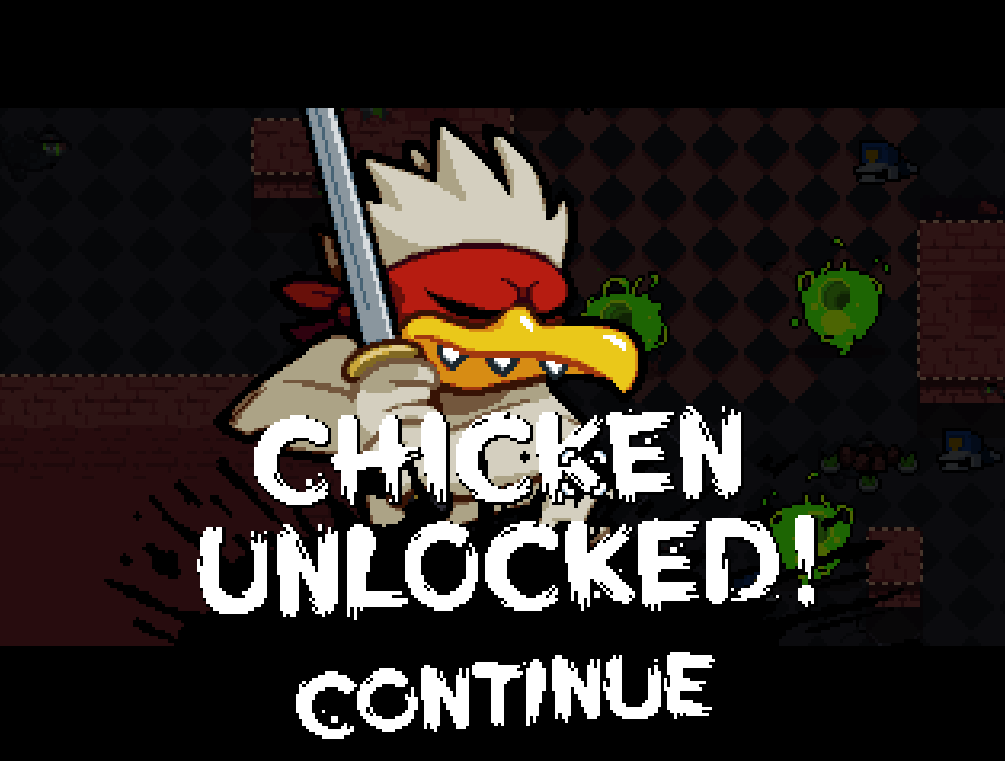 For better or worse, Chicken starts a playthrough with a sword instead of a gun.
