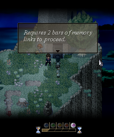This message tells the player to go back and look around some more.