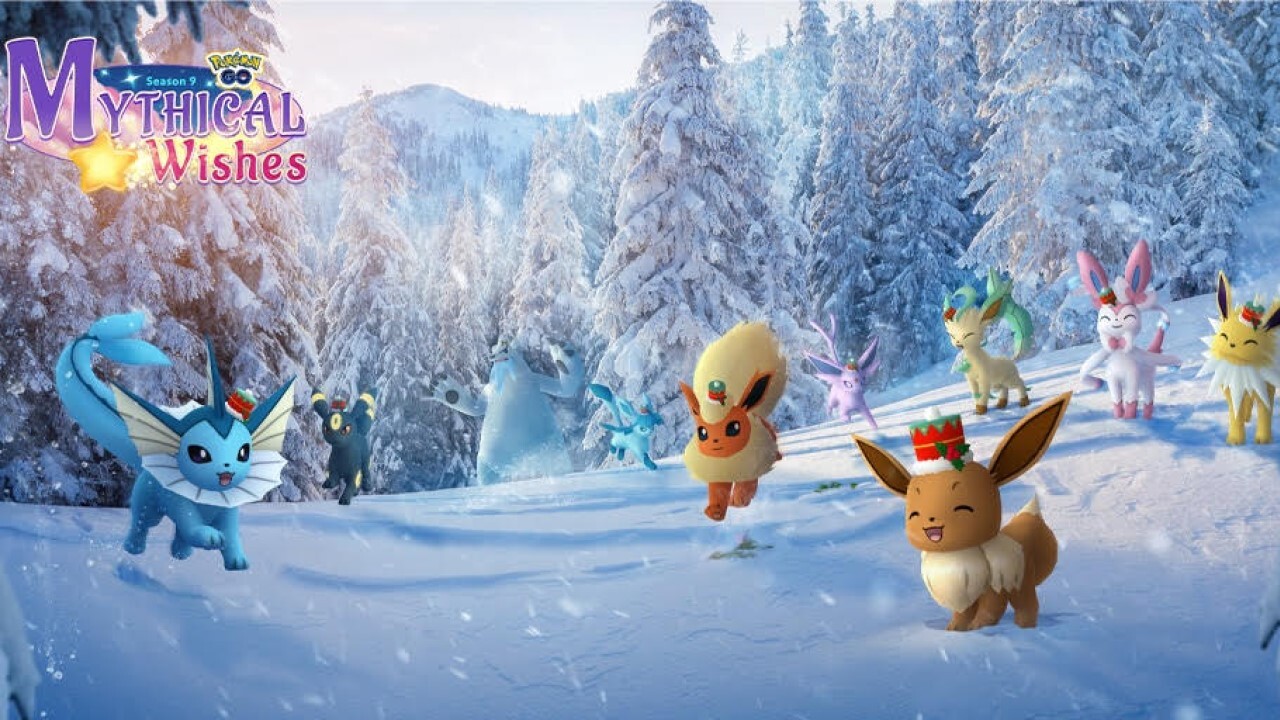 Eevee and its pals will soon be donning special holiday-themed hats.
