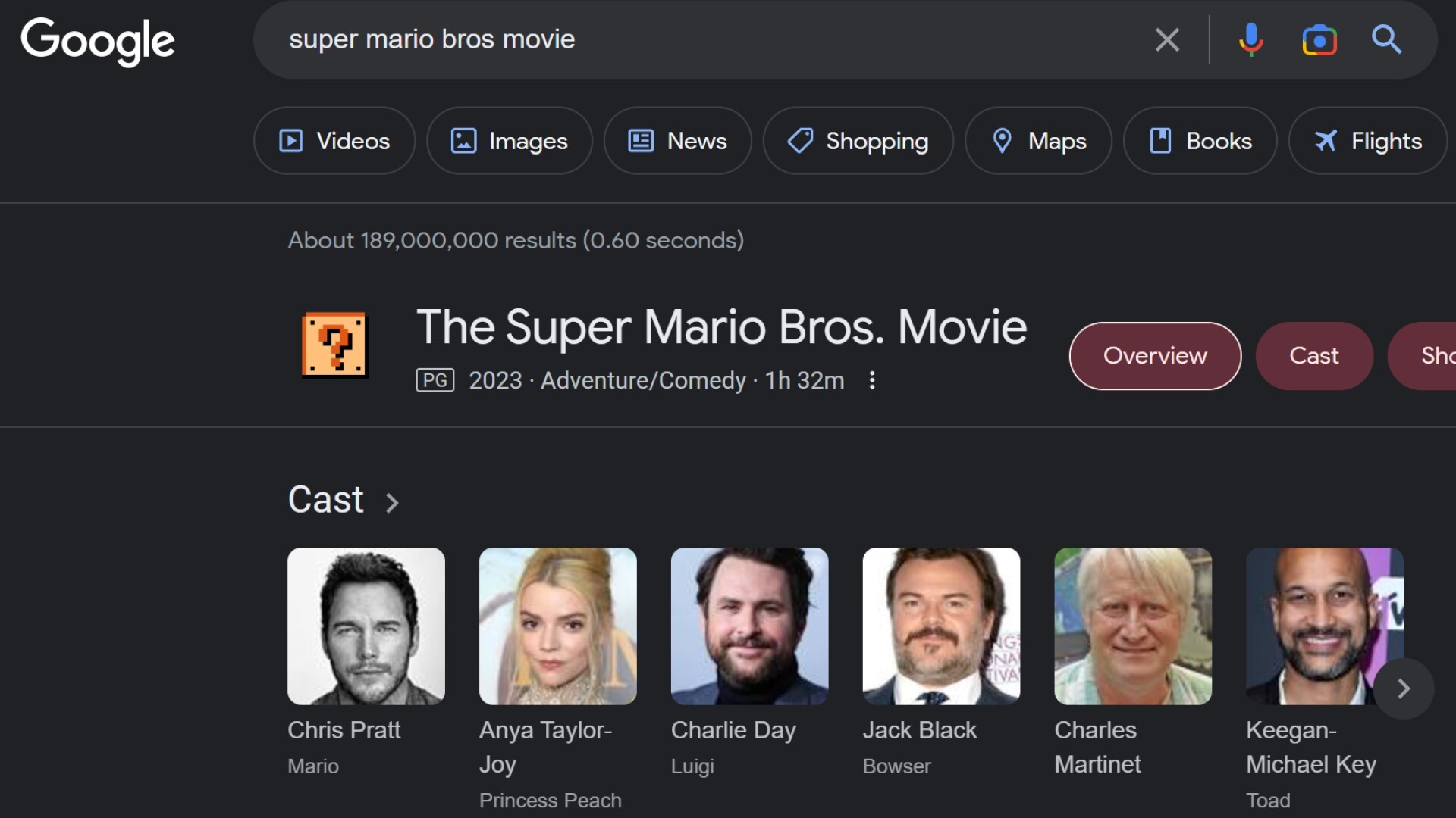 Google Adds Retro Easter Egg To "Super Mario Bros. Movie" Searches