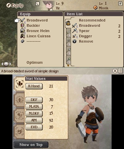 Stats and equipment slots are no different than in your average JRPG, but job classes force you to think about the best combinations.