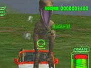 The Jurassic Park minigame has you chased by a couple different kinds of dinosaurs.