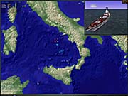 Map screens indicate the position of other ships in the game.