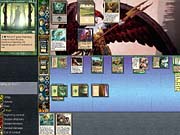 Magic Online clearly lays out all of your cards and their abilities.