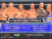 The Eliminate Chamber is a six-man event: two superstars begin in the ring and the other four are locked in chambers.