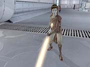 Bastila favors lightsabers of the dual-bladed variety.