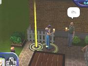 Sims talk while eating.