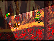Squawks the parrot lights the way in this cave level.