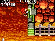 Each character has abilities that make some aspects of the game easier. Here, Knuckles scales a wall in order to reach an upper portion of a level.